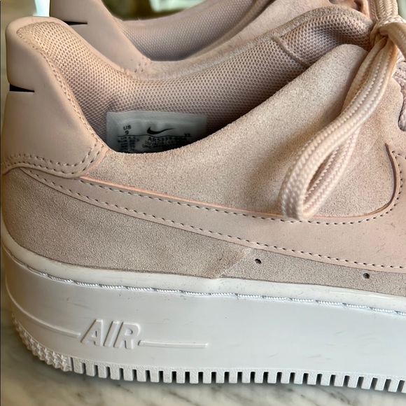 Nike AIR FORCE 1 AF1 Pink Suede Sneakers with White Laces - Picture 3 of 10